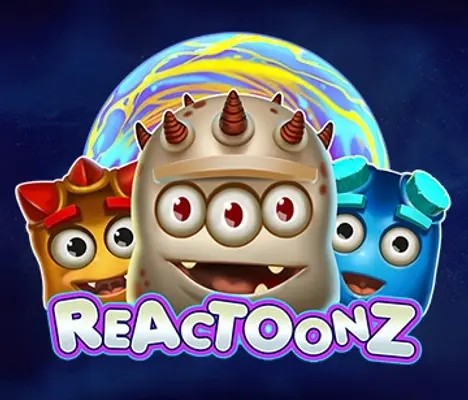 Reactoonz slot logo by Play’n GO at HellSpin Casino